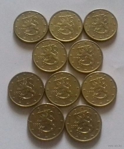 1 евро, Финляндия 2000 г. (10 монет по 10 ец.)