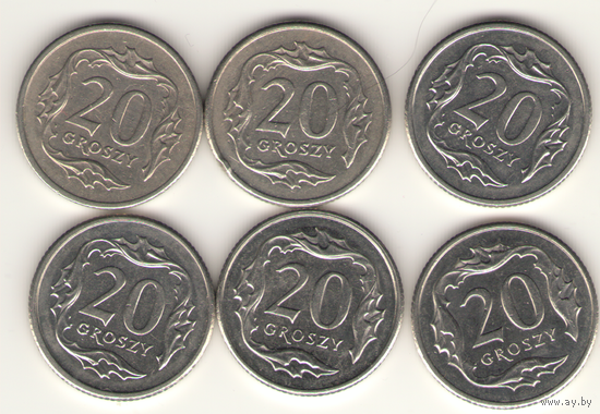 20 грошей 1992, 2009,  2013 г. Y#280