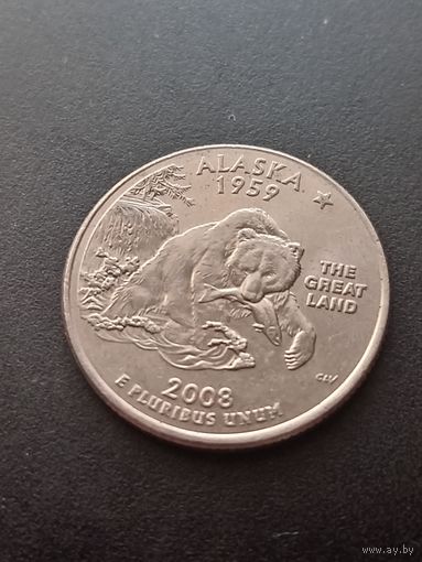 США 25 центов  2008 г. D  - штат Аляска