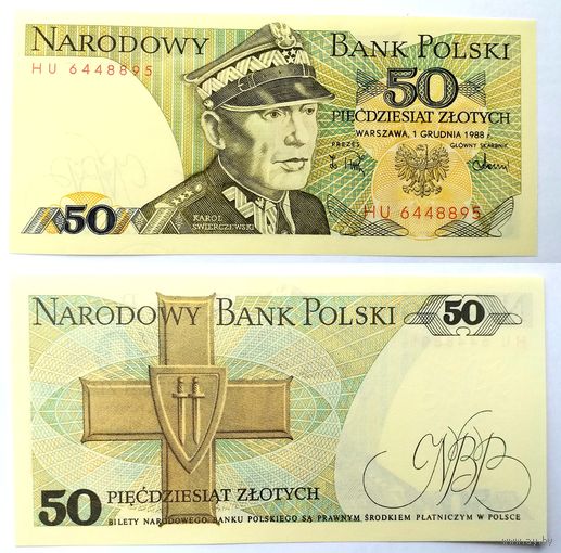 Польша 50 злотых 1988 года UNC