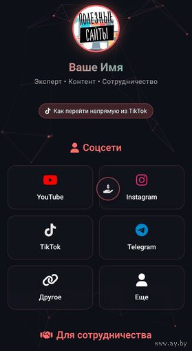 Готовый сайт-визитка LINK MASTER с монетизацией