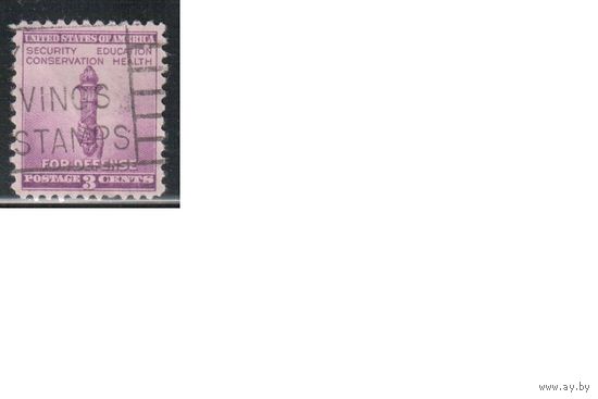 США-1940, (Мих.497), гаш. , Национальная безопасность, Факел ,