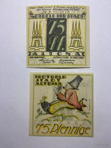 75 пфенингов (нотгельды) г. Германия.-1012