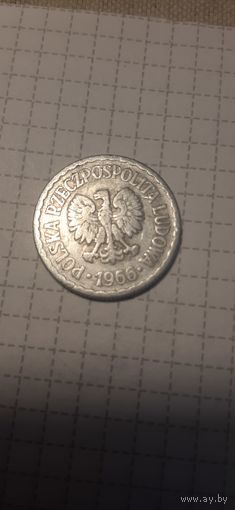 1 злотый Польша 1966 год