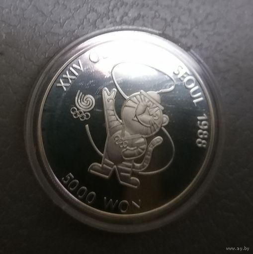 5000 вон 1986 г. 1/2. Oz серебро