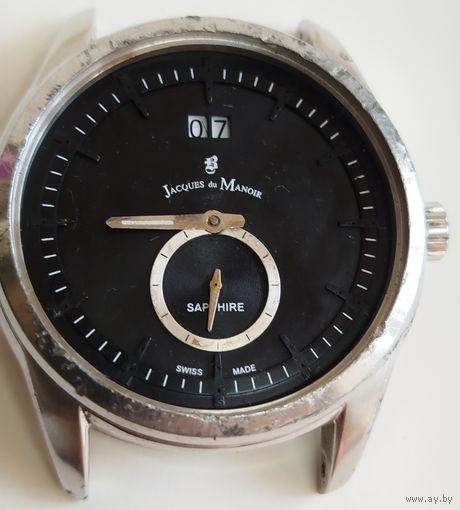 Часы "Jacques du Manoir" swiss made,корпус нерж сталь,крупные (Механизм полностью исправный)