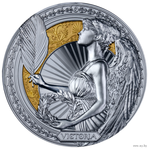 Ниуэ 2 доллара 2024г. "Виктория". Black Proof. Монета в капсуле; подарочной рамке - футляре; сертификат; коробка. СЕРЕБРО 31,10гр.(1 oz).