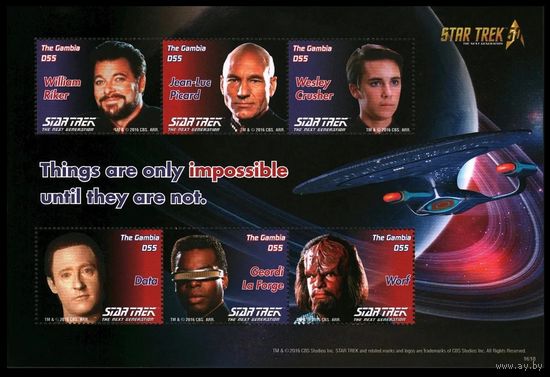 2016 Гамбия 7320-7325KL 50 лет фильму Звездный путь 16,00 евро
