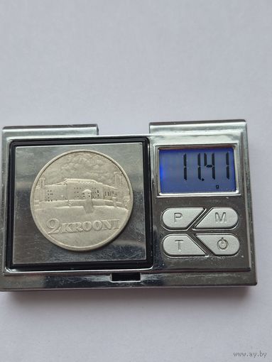 2 кроны 1930 года. Эстония, Первая Республика (Крона) (1928 - 1940). Серебро 500. Монета не чищена. В45649.