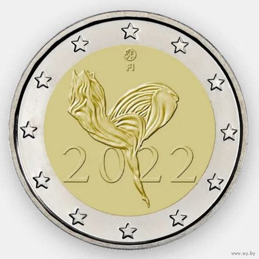 2 Евро Финляндия 2022  100 лет Финскому национальному балету  UNC из ролла
