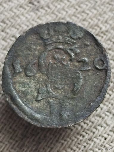 Распродажа - 2 денара (двуденарий) 1620г.,ВКЛ,Сигизмунд III(не чищен)