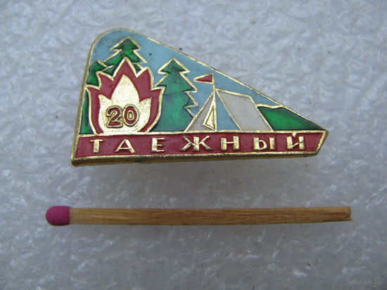 Знак. 20 лет пионерскому лагерю "Таежный".