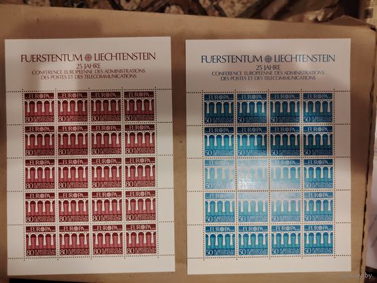 Лот чистых листов Лихтенштейна 1984 года Европа