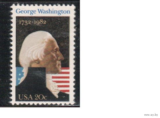 США-1982, (Мих.1530) , **, Личности, Вашингтон  (одиночка),