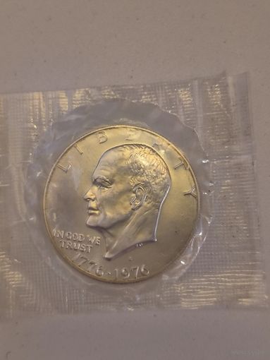 1 доллар 1976 США Эйзенхауэр серебро!!- 200 лет независимости