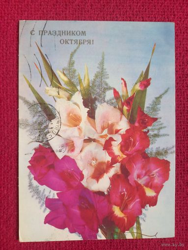 С Праздником Октября! Дергилева 1989 г. Кр1.