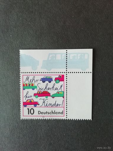 Германия. 1997 Марка "Безопасность дорожного движения детям" (чистая**) Mi.1954 каталог 0.30 евро