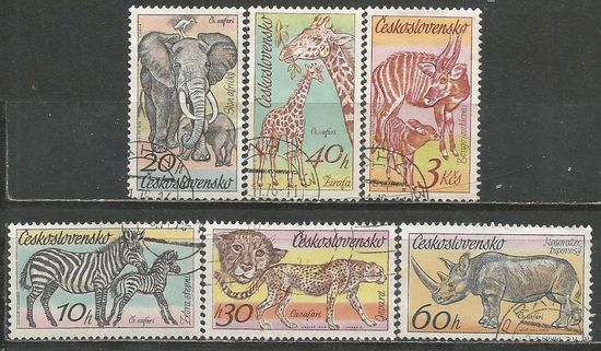 Чехословакия. Парк Двур Кралове. Дикие животные. 1976г. Mi#2345-50. Серия.