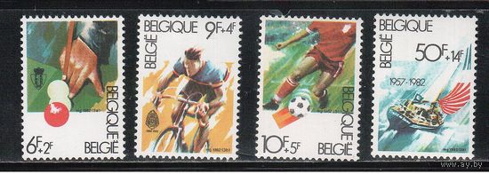 Бельгия-1982,(Мих.2091-2094)  **  , Спорт, Футбол,ЧМ-1982