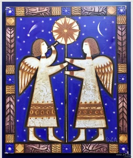 Сильванович А.Н. "Зiма", Х/М. 60х50 см