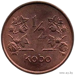 Федеративная Республика Нигерия. 1/2 кобо 1973. UNC.