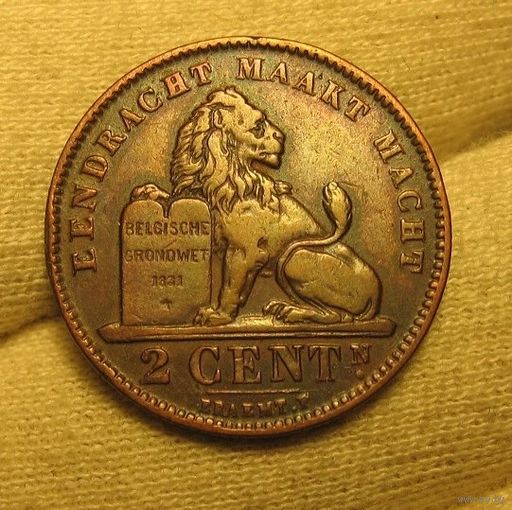 2 сантима 1910 Бельгия отличные!