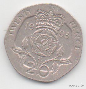 СОЕДИНЁННОЕ КОРОЛЕВСТВО ВЕЛИКОЙ БРИТАНИИ И СЕВЕРНОЙ ИРЛАНДИИ. 20 ПЕНСОВ 1993