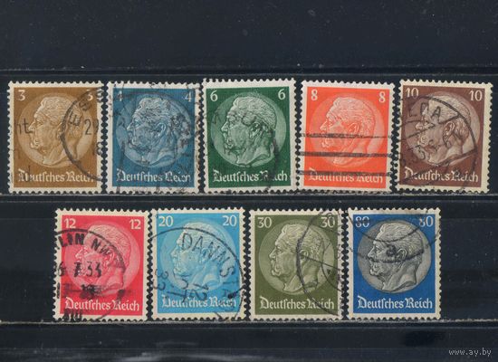 Германия Респ 1933 Гиндебург в медальоне II Стандарт #482-7,489-90,494