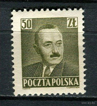 Польша - 1950 - Президент Болеслав Берут 50Zt - [Mi.555] - 1 марка. MNH.  (Лот 27JR)-T3P19