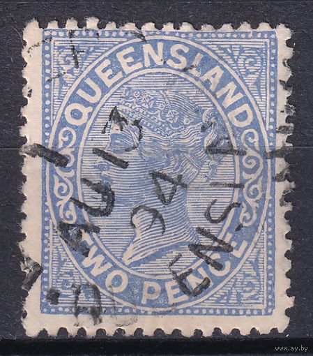 8.Aust. Великобритания. Австралийские штаты. Квинсленд. Виктория. Стандарт. 1890/94 гг. 2p. Mi.#73.