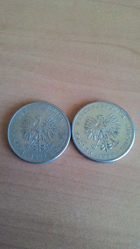10 злотых 1987 и 1988. Сборный лот.