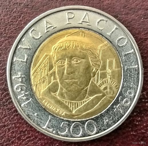 Италия 500 лир, 1994 500 лет со дня рождения Луки Пачоли