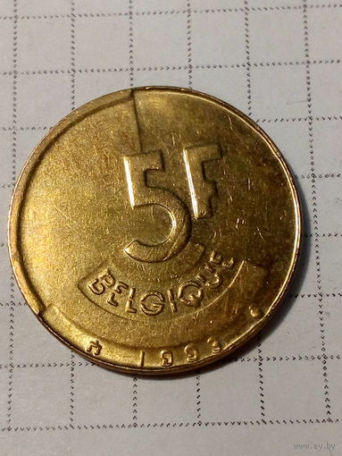5 франков Бельгия 1993 год