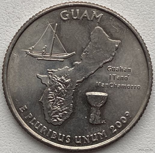США 25 центов (квотер) 2009 г. P. Гуам