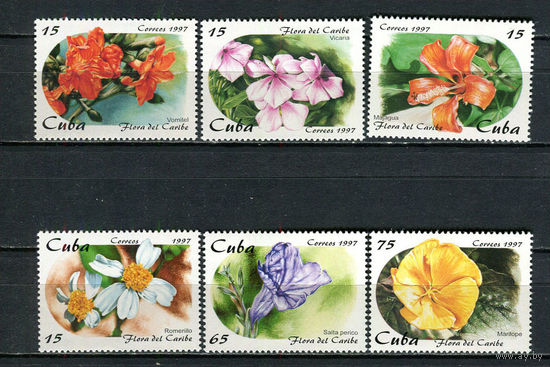 Куба - 1997 - Цветы - [Mi. 4053-4058] - полная серия - 6 марок. MNH.  (Лот 99Fx)-T25P37