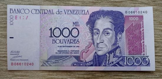 Werty71 Венесуэла 1000 боливаров 1998 аUNC банкнота