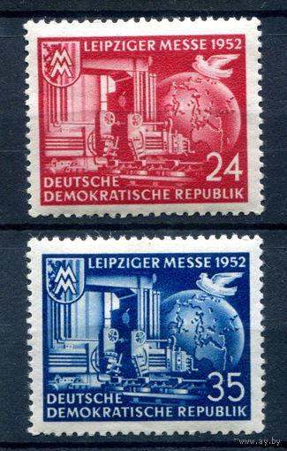 ГДР - 1952г. - Осенняя ярмарка в Лейпциге - 2 марки - полная серия, MNH [Mi 315-316]. #1-GG-12-A-1