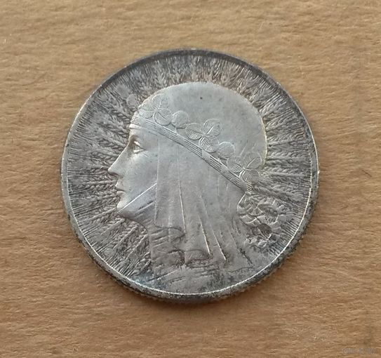 Польша, 2 злотых 1934 г., серебро 0.750, Полония/Ядвига