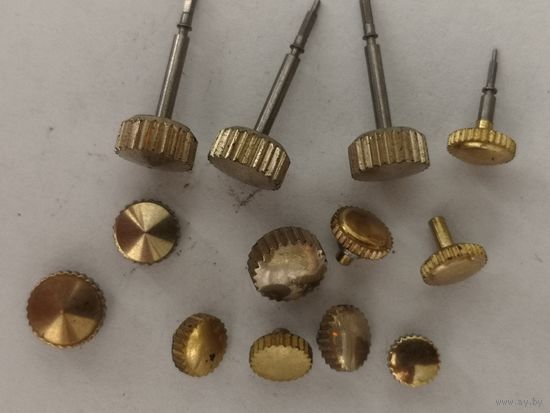 Желтые. Позолоченные заводные головки. Для часов. СССР