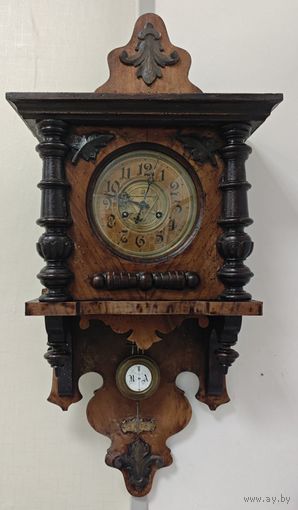 Антикварные, Немецкие настенные часы. Non plus ultra. D.R. Patent номерные. 80см. Нечастые. С боем