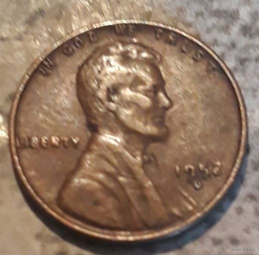 1 цент 1952 США МД Денвер