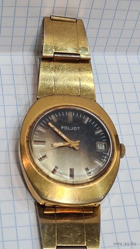 С 1 РУБЛЯ ! ЧАСЫ БРАСЛЕТ ПОЗОЛОТА АU СССР ПОЛЁТ НА ХОДУ ! .