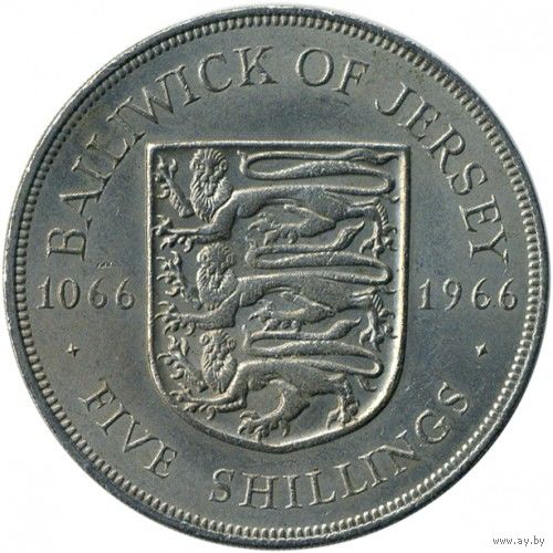 Джерси 5 шиллингов, 1966 900 лет битве при Гастингсе UNC