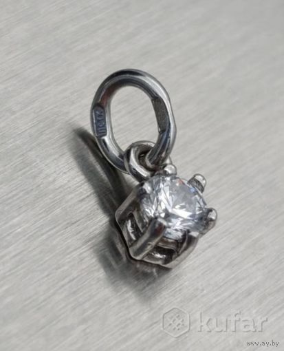 Кулон Капля росы. Серебро.