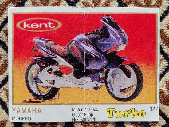 Вкладыш Turbo (Турбо) 5 серия (261-330, Yellow, золотая толстая рамка), номер 327, Yamaha Morpho II. #3. Возможен небольшой торг.