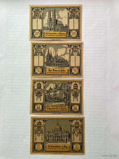 25-50-100-200 пфенигов (нотгельды) Германия г.Глогау -1402