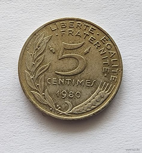 Франция 5 сантимов, 1980