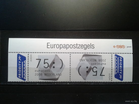 Нидерланды 2008 Европа, письмо** Тет-беш, верхняя сцепка