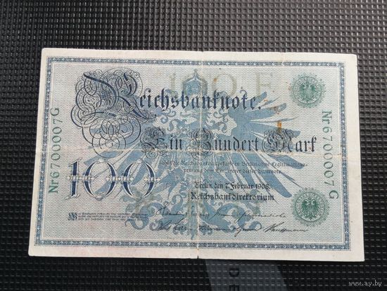 Германия 100 марок 1908