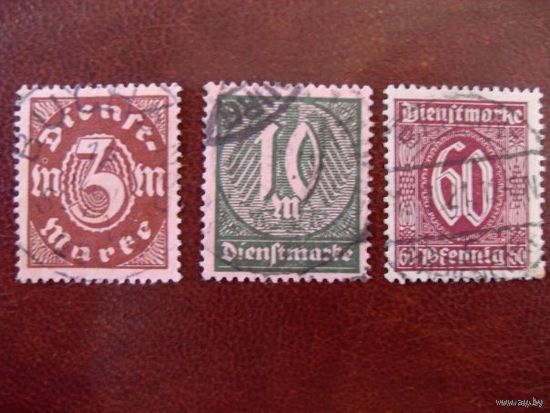 DR-DI Mi.66,67,68 Рейх. Германия 1921 (служебные) полная серия